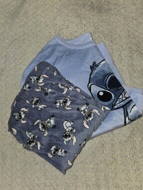 💙🩵 Disney Stitch 2-Piece Pajama Set | Women's Medium | Cozy Lounge Set 💤✨